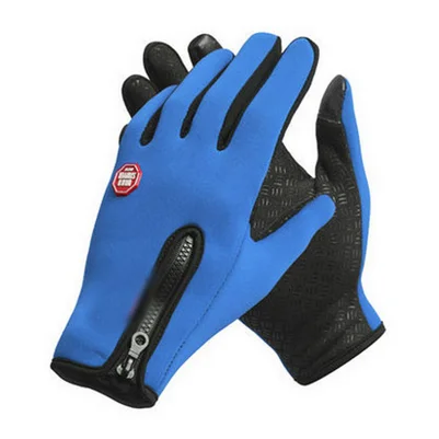 New Winter Mens Warm And Wind-proof Waterproof Gloves Ladies Non-Slip Touch Screen Ski Fashion Riding Women Gloves - Цвет: Синий