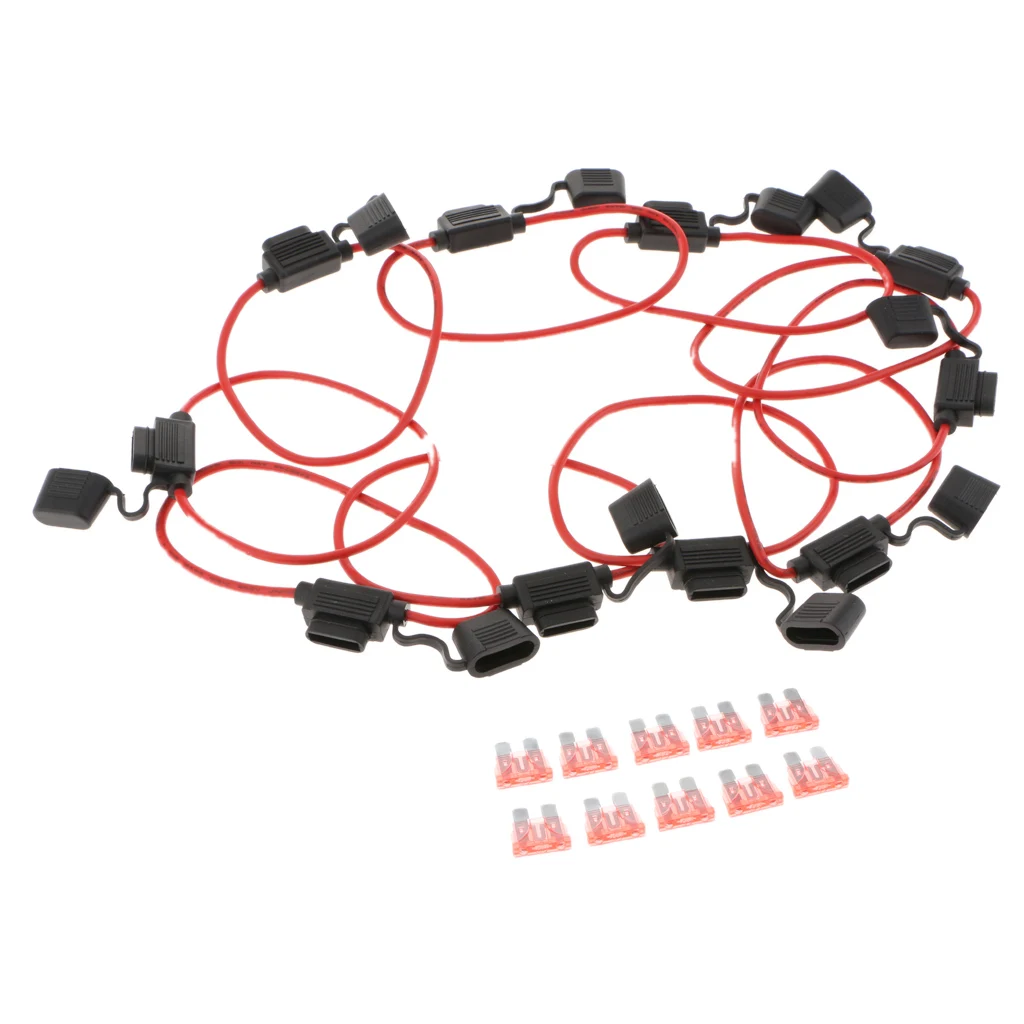 Pack-10 ATC 12 Gauge Blade Fuse Holder Inline AWG Power 12 V Lot Of 25 Pcs