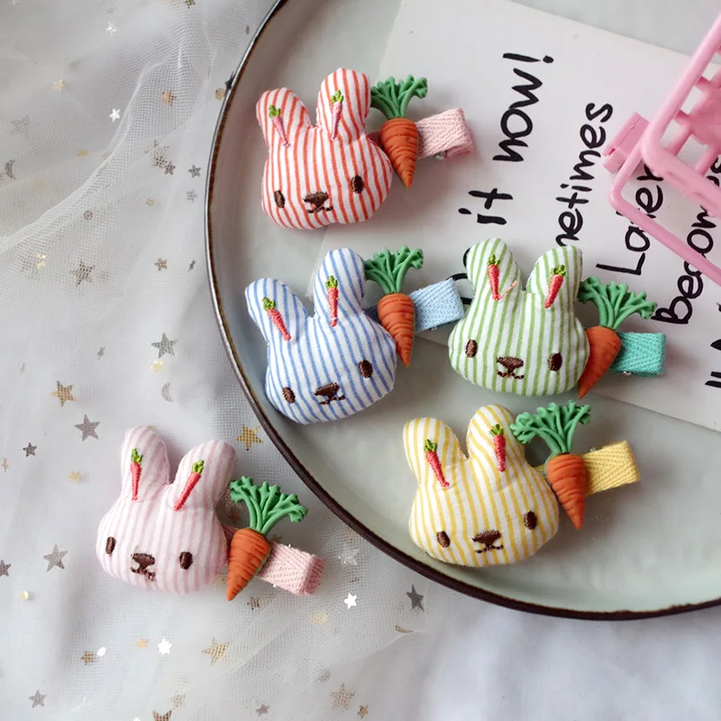 

Colorful Fruit Design Hair Pins 2 Pairs Of Children's Large Cute Fabric Plush Cartoon Bangs BB Clip Net Red Hairpin Hairpin