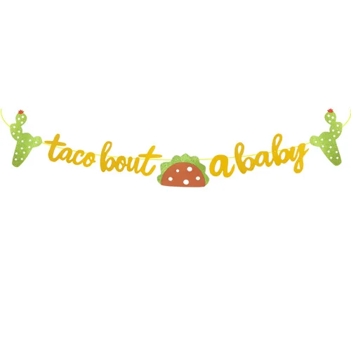 Gender Secret Taco Bout  baby Banner Baby Shower Party Oh Baby Hawaiian Baby Shower Cake Tag Decoration HL85 (6)