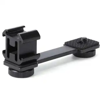 

Triple Hot Shoe Mount Stand Stabilizer External Connecting Microphone LED Light Monitor Expansion Bracket