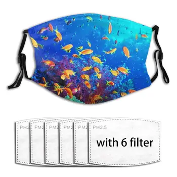 

Anti-Pollution Outdoor Washable Unisex Filter Air Mouth Face Mask Respirator Colorful Reef Fish Dust Mask Mouth cover