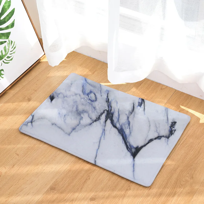 3D ковер половик из микрофибры Придверный коврик фланелевые мягкие тапочки, дорожка для кухни Мрамор печатных дома Коврики для гостиной маты для помещения