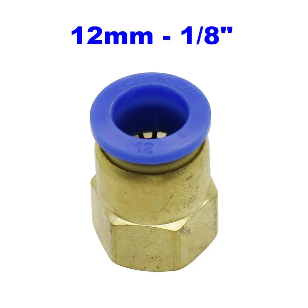 Air Pipe Fitting 10mm 12mm 8mm 6mm 4mm Hose Tube 1/8" 3/8" 1/2" 1/4" Female Thread Brass Pneumatic Straight Connector PCF type - Цвет: 12mm - 1I8 inch