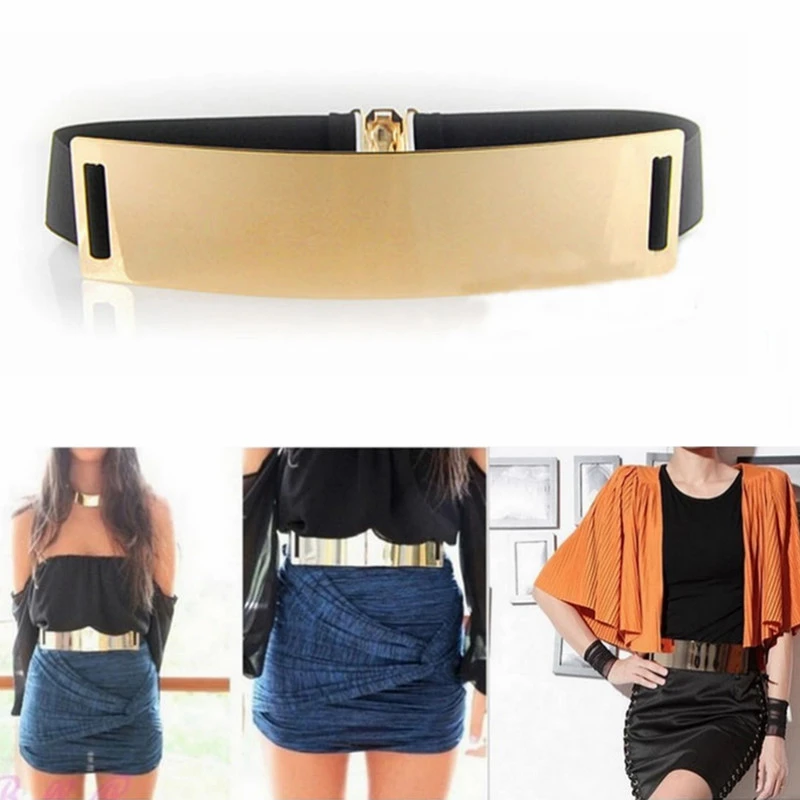 de diseño para mujer, cinturón de con espejo dorado, Ceinture elástico para mujer, 6 colores, accesorio de ropa para mujer 2021|Cinturones de mujer| - AliExpress