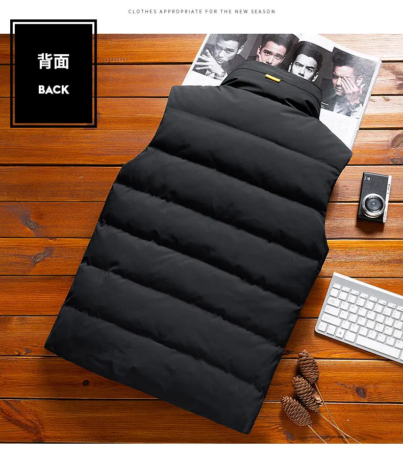 8XL Vest Coat Men 2019 Autumn Male Sleeveless Jacket Coat Winter Warm Waistcoat Padded Down Vest Men Brand MuLS Cloths Plus Size 17
