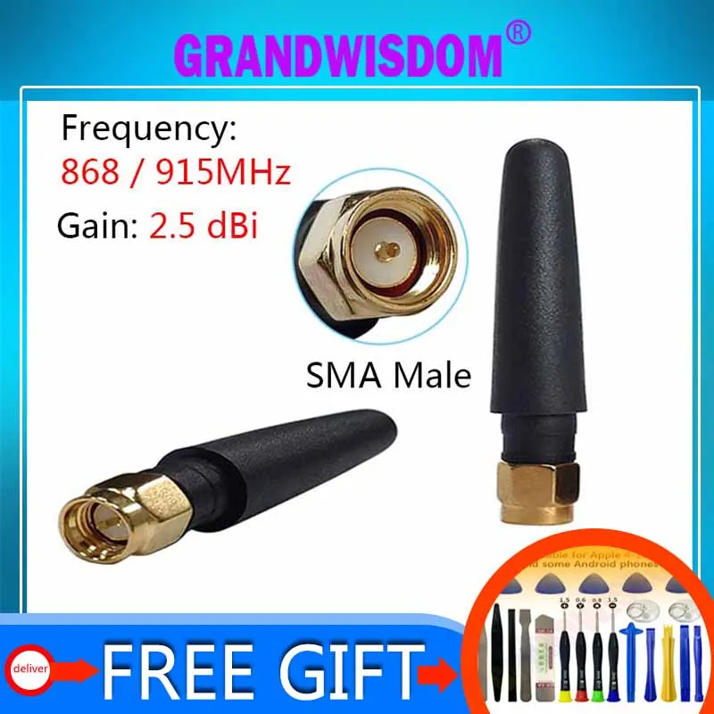 1PCS 2PCS 868MHz antenna 915MHZ GSM lora lorawan 3bdi SMA connector antena 868 MHZ 915 IOT black small size antennas | Мобильные