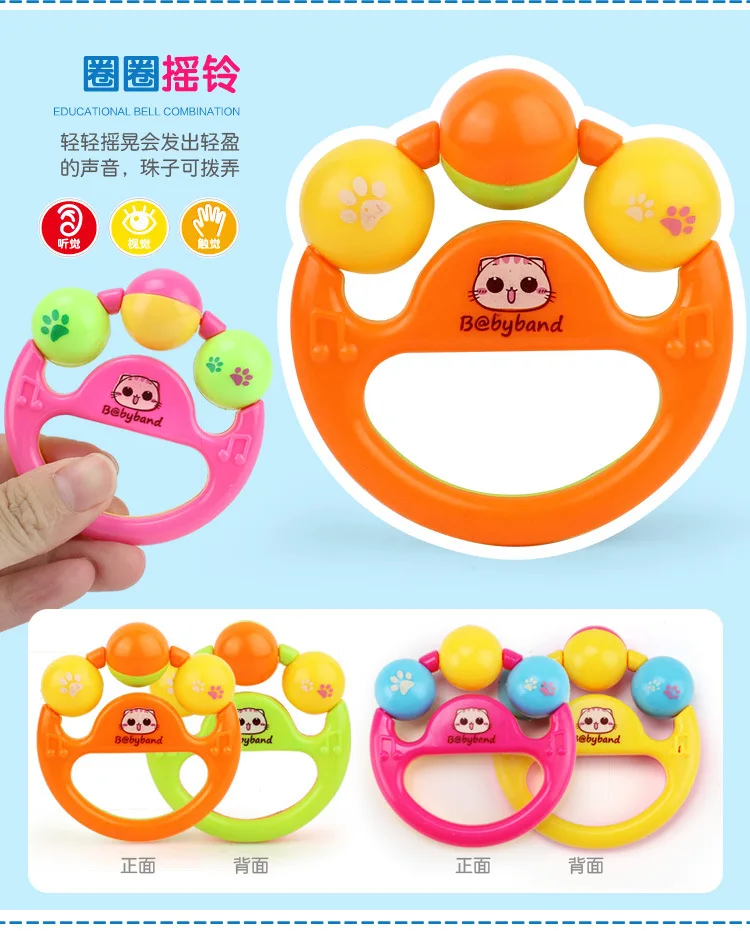 Bay Kai Odd BABY'S погремушка игрушка барабанный класс игрушка(боковой барабан+ Погремушка+ ручной Колокольчик+ бубен+ погремушка 2 шт