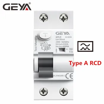 

GEYA Type A RCD Residual Current Circuit Breaker AC ELCB 2 Pole 40A 63A 30mA 100mA 300mA RCD RCCB