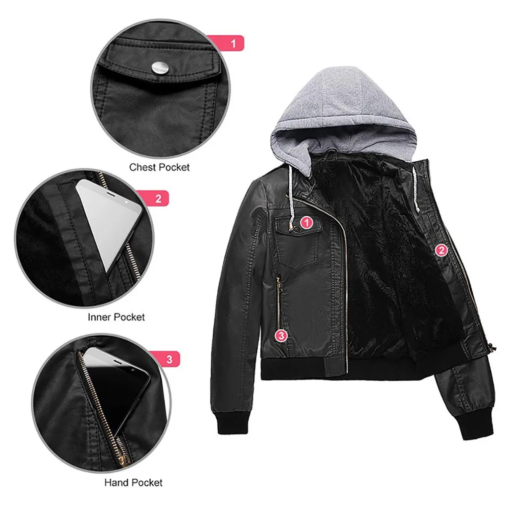 Готическая куртка из искусственной кожи женские толстовки зима осень мотоциклетная куртка черная верхняя одежда искусственная кожа полиуретан куртка пальто# G30