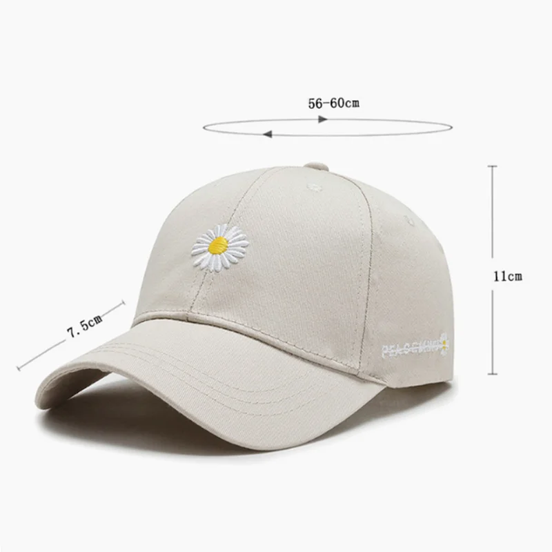 Women Men Tennis Caps Baseball Cap Female Daisies Summer Outdoor Adjustable Embroidered Women Trucker Hats Dad Hat