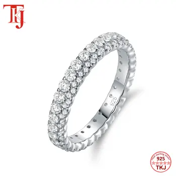 

TKJ JEWELRY 100% Real 925 Sterling Silver Engagement Women Ring Fine Eternity Rings