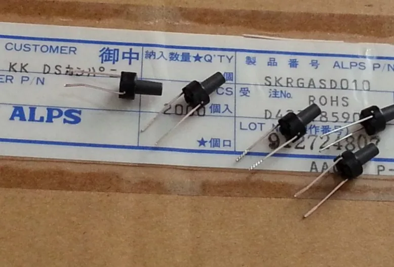 Tact Switch 10PCS/lot Japan SKRGASD010 6*6*9.5mm in-line 2-pin key switch reset micro