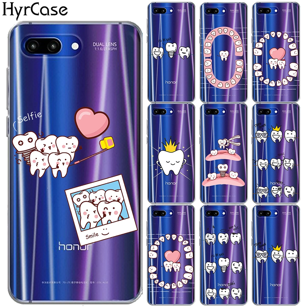 Стоматологический мягкий чехол из ТПУ для Huawei Honor 9 10 20 Lite 10i 8X 8C 7A View NOVA 5 4 3 3I Y5 Prime Y3