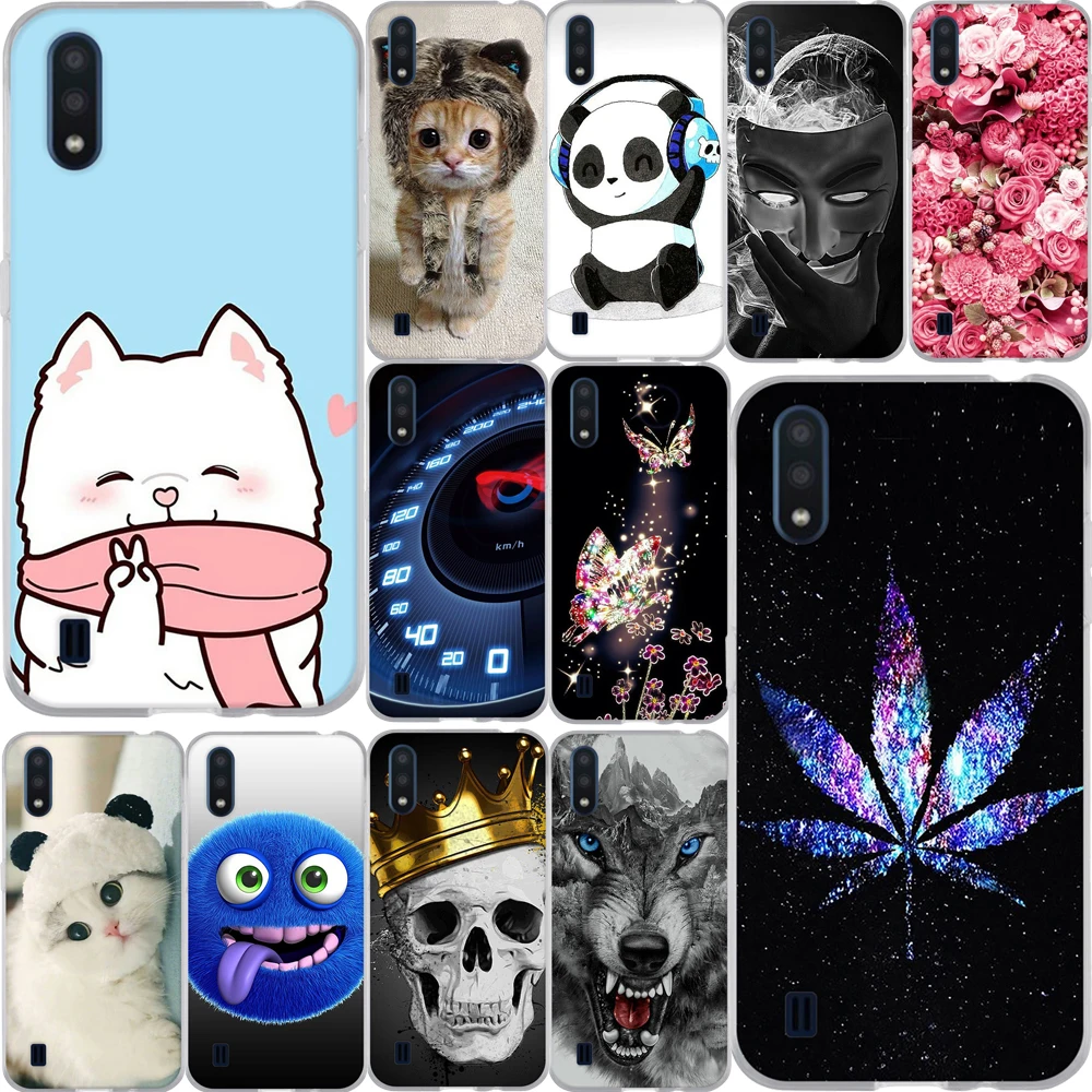 5 7 дюйма для Samsung Galaxy A01 силиконовый чехол телефона чехлы из мягкого ТПУ милый кот