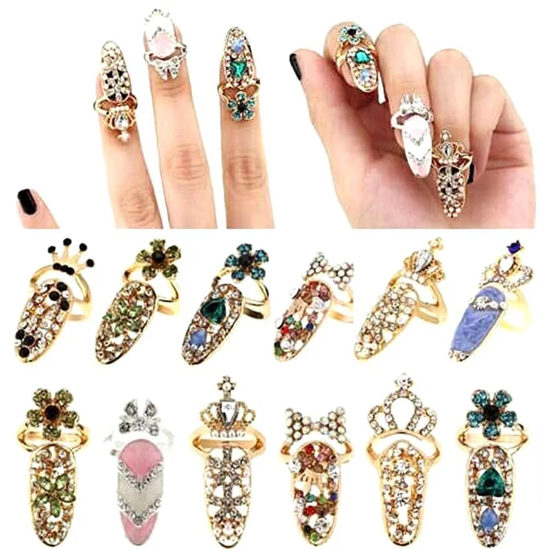 

Metal Retro Goth Punk Style Exaggerated Long Joint Nail Tail Ring For Men And Women