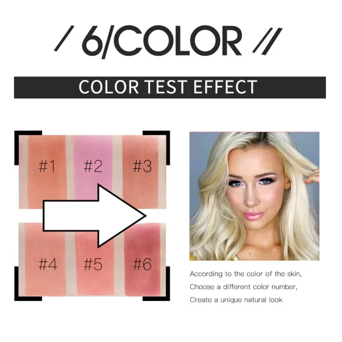 1 Pcs Makeup Blush Blusher Matte Long Lasting Brighten Cosmetics Beauty for Women JS11