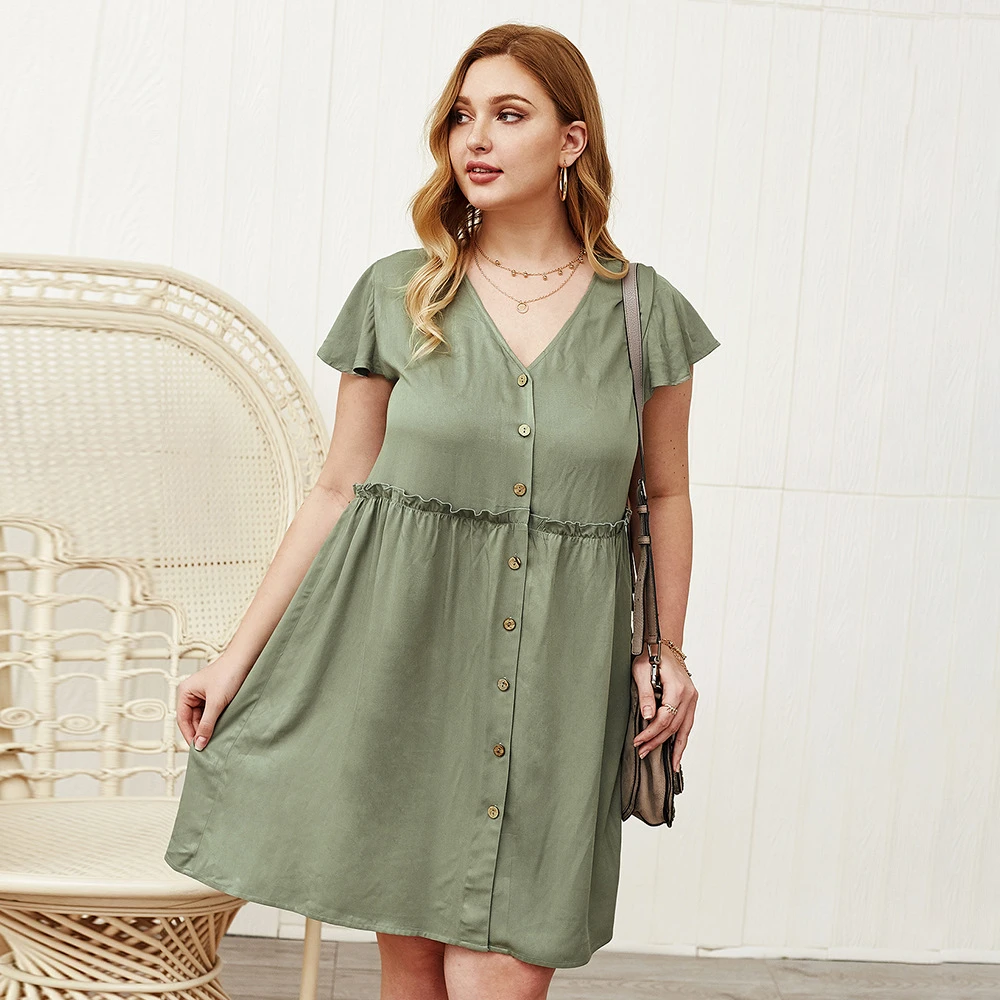 loose green dress