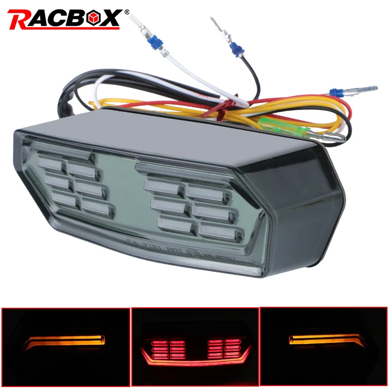 Мотоцикл Led Сигнал Стоп Хвост светильник Управление Индикатор Встроенный