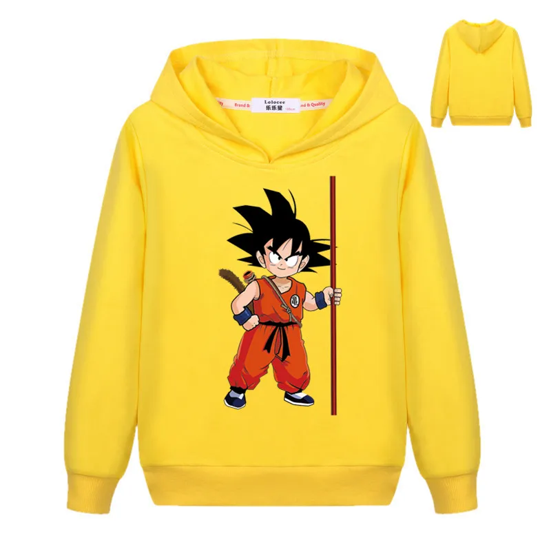 Dragon Ball Z Vegeta/Детские толстовки с капюшоном для мальчиков и девочек, Аниме Супер Саян Гоку толстовка с капюшоном DBZ, Молодежные пуловеры, верхняя одежда, куртка, спортивные костюмы - Цвет: Yellow