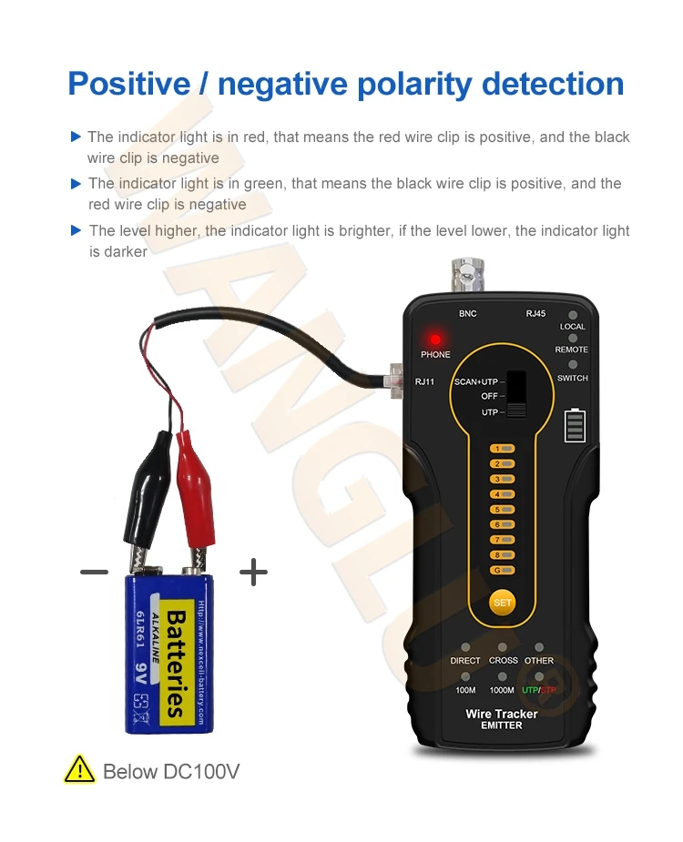 Factory Price Telephone Line CCTV Accessory Cat 6 LAN Cable Tracker Wire Continuity Tester CT-66