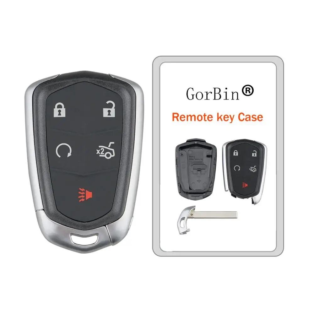 

GORBIN 5 Buttons Car Remote Key Shell for Cadillac ATS CT6 CTS SRX XT5 XTS Replacement Smart Car Key Fob Case Cover