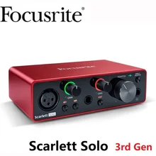 Модернизированный Focusrite Scarlett Solo(3rd gen) USB аудио гитарный Интерфейс записи звуковая карта, режим 24 бит/192 кГц AD-конвертер