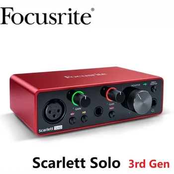 

New upgraded Focusrite Scarlett Solo(3rd gen)USB audio interface guitar recording sound card,AIR mode 24-bit/192kHz AD-converter