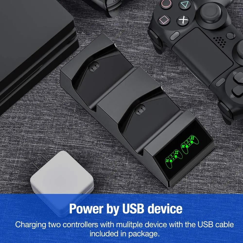 El Mando De Ps4 Tiene Microfono Ps4 Controller Charger Charging Dock Station With 2 Micro Usb Charging  Dongles Dual Charging Dock For Playstation 4 Ps4 Slim Pro - Chargers -  AliExpress