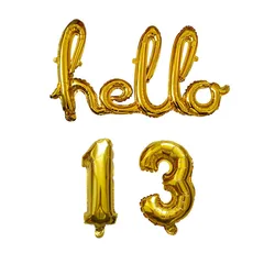 Rose Gold Milestone Celebration Balloons: Elegant Party Decor - 16INCH (Gold Hello 13)