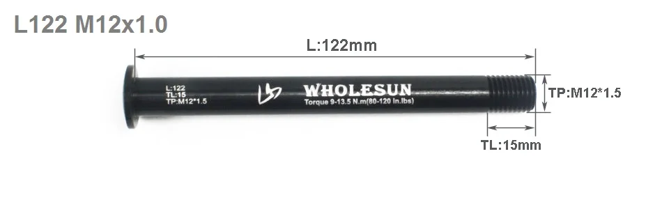 L122 M12x1.5 Велосипедные передние ступицы трубчатый вал MTB дорожный велосипед быстрый выпуск через ось шампуры для ROCK SHOX передняя вилка TP M15x1.5 M12x1.5 M12x1.0 - Цвет: L122 M12x1.5