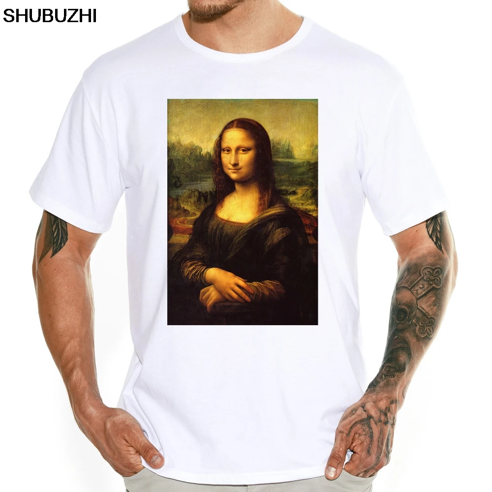 

Mona Lisa Printed Women/Men's T-shirt Short Sleeve Male Retro Printed Elastic Function Lycra Material T Shirts Casual Tops