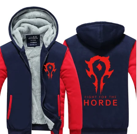 7 Новинка, зимняя теплая толстовка WOW с капюшоном, игра Dota 2, пальто ALLIANCE& Horde, куртка, пальто для мужчин, толстый флис, на молнии, светящиеся, WOW, толстовки g - Цвет: 7