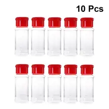 10 шт пластиковый горшок для специй, бутылки для приправ, шейкеры для перца, соляная банка, бутылочка для приправ, для барбекю, кухни, красного цвета