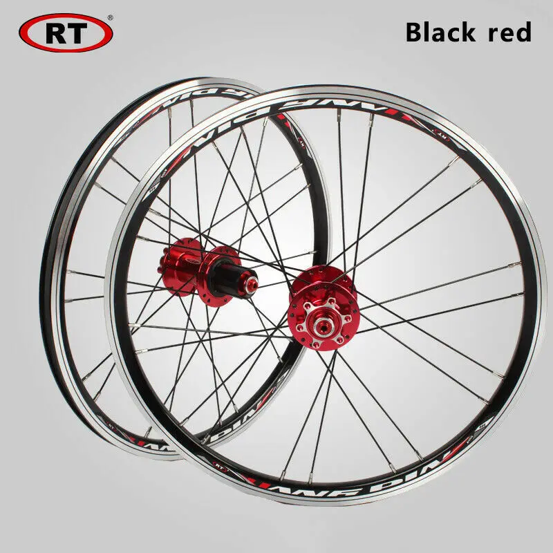 2" велосипедные колеса BMX/складной дорожный велосипед Колесная пара переднее заднее 100/135 мм V& дисковый тормоз 451/406 7-10s алюминиевые диски велосипедные колеса - Цвет: 451-Black Red