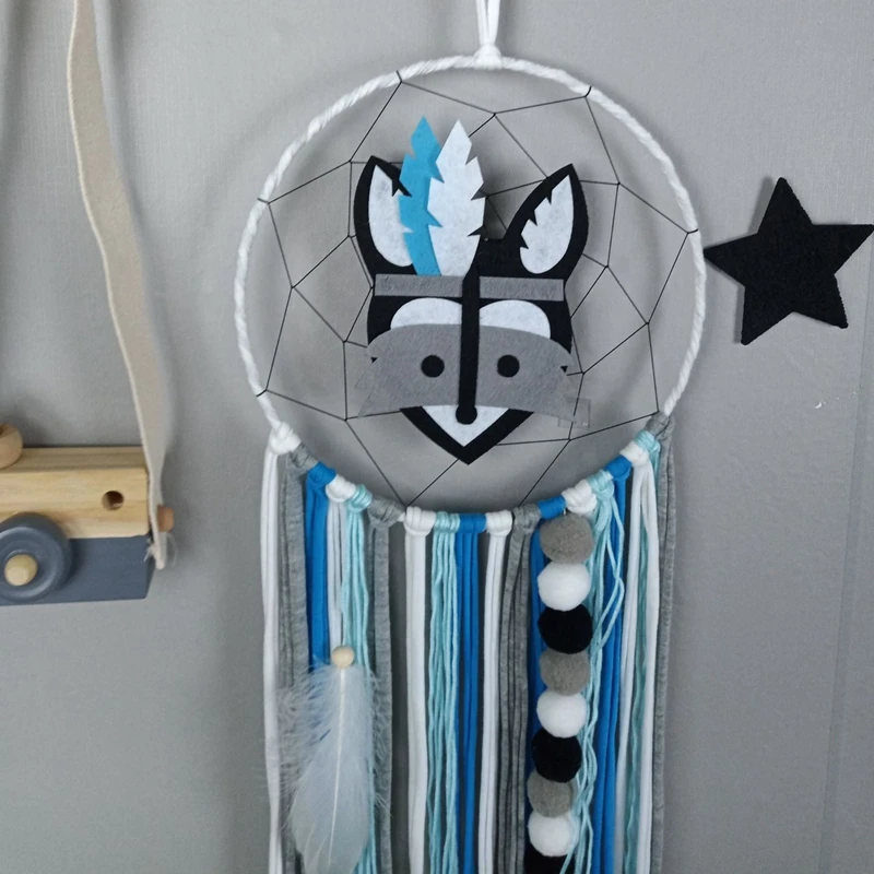 

D Kids Room INS Nordic Style Indian Chiefs Dream Catcher Wind Chimes Pendant Children's Room Ornaments Hanging Ornaments