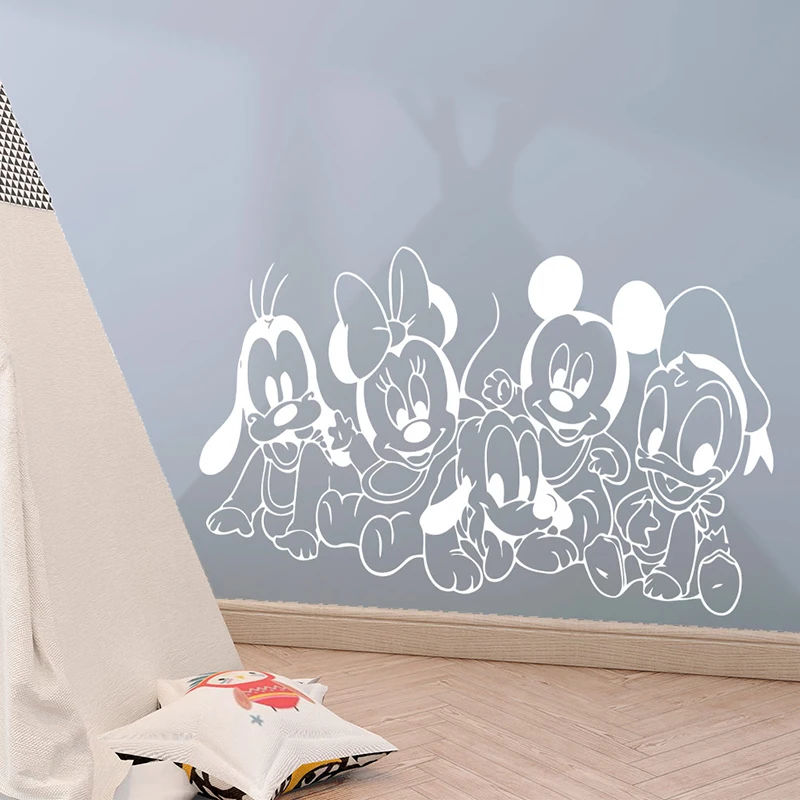 Cartoon Mickey Mouse Vinyl Wall Stickers Decor For Kids Rooms Nursery Room Decoration Wall Decals Murals Wallpaper