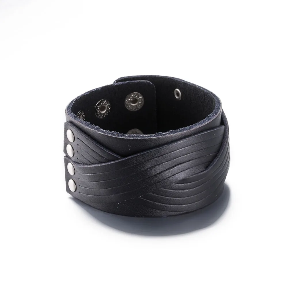 

NB25 Real Leather Wide Bracelet unisex for man and women Top Quality Jewelry