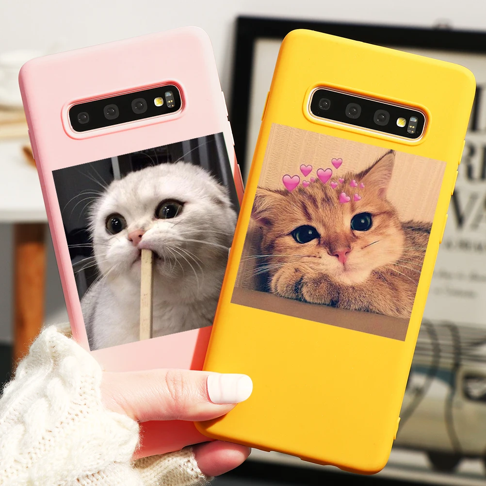 Cats Dog Cute Case For Coque Samsung Galaxy Note 20 10 8 9 A6 Plus A8 A9 A7 2018 A11 A21S A20E A51 A40 A31 A50 A70 A71 Funda TPU | Мобильные
