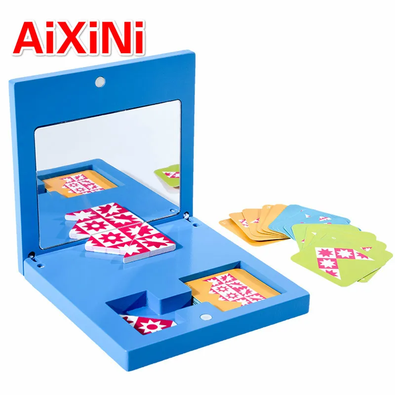 

Montessori Educational Wooden Toys Mirror Imaging Puzzle Children Kids Education Sensory Toys Kindergarten Learning Didactic