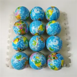Анти-стресс карта мира пена мяч атлас шар Palm мяч Планета Земля мяч игрушки для Chrildren мальчиков и девочек 63 мм 12 шт