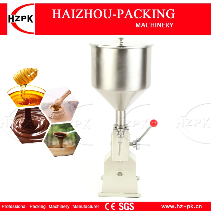 HZPK Manual Filling Machine Handle Pressure Easy Operation Paste Food Filling Machine Liquid Filler Honey Packing Machine 5-50ml морковь сушеная easy food 270 гр