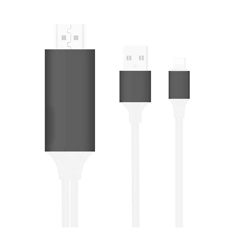 8 Pin к HDMI Мужской USB кабель системы освещения к HDMI HD tv адаптер цифровой AV для iPad Pro Air для iPhone X XR 8 7 7Plus 6S 6 5s - Цвет: White