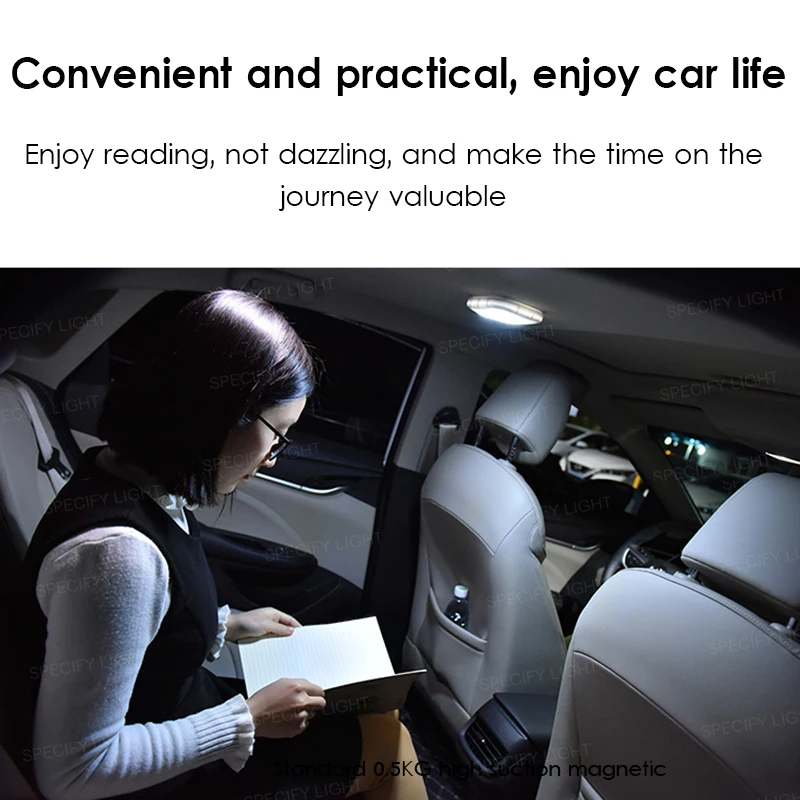 Car Interior Reading Light Auto USB Charging Roof Magnet Auto Day Light Trunk Drl Square Dome Vehicle Indoor Ceiling Lamp (9)