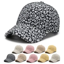 Женская зимняя бейсбольная кепка, хлопковая утолщенная теплая кепка со снежинками, повседневная женская кепка, Корейская бейсболка