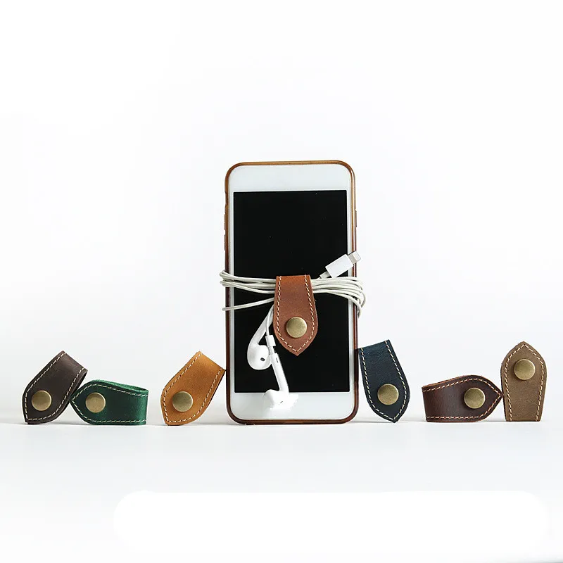 1 шт. для женщин мужчин коровья кожа Winder наушники протектор USB аксессуар для телефона, держатель посылка дорожные органайзеры аксессуары