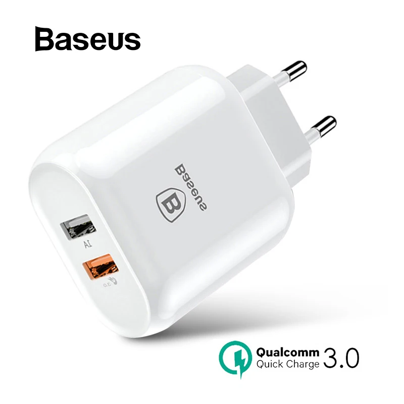 Baseus 23 Вт USB зарядное устройство Быстрая зарядка 3,0 быстрое зарядное устройство для телефона портативный дорожный адаптер настенное зарядное устройство QC 3,0 Для Xiaomi samsung HUAWEI