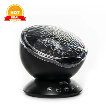 

Circular Wave Projection Lamp LED Night Light Music Player Speakers Smart Touch Keys Hypnosis Adjustable Display Angle