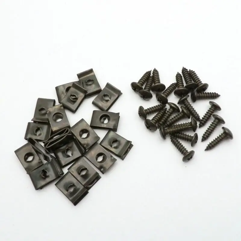 Kit 200 Pezzi Clip A Guglia E Dadi A U - Fissaggio Veloce Con Flangia E Viti Autofilettanti In Zinco