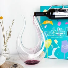 1400 мл decantador hecho a mano cristal vino tinto Brandy champan copas decantador botella jarra aireador para Bar familiar